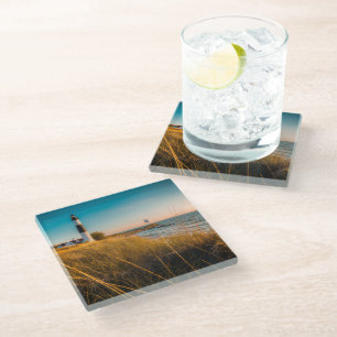 Lighthouses   Big Sable Lighthouse Ludington, MI Glass Coaster