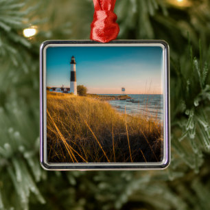 Lighthouses Big Sable Lighthouse Ludington, MI Metal Tree Decoration