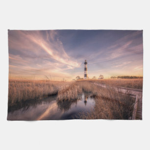 Lighthouses Bodie Island Outerbanks NC Tea Towel