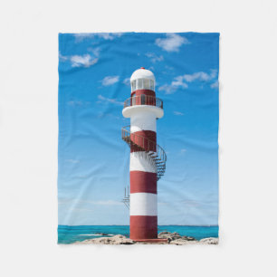 Lighthouses Cancun Quintana Roo Mexico Fleece Blanket