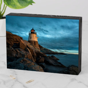 Lighthouses   Castle Hill Lighthouse Wooden Box Sign