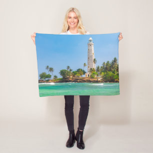 Lighthouses Dewundara Sri Lanka Fleece Blanket