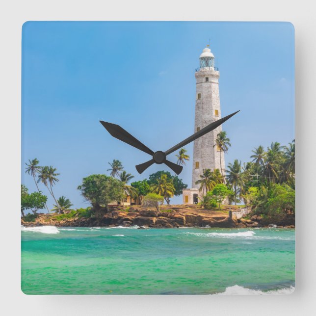 Lighthouses | Dewundara Sri Lanka Square Wall Clock (Front)