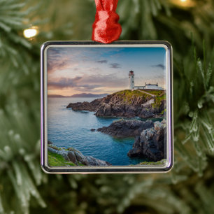 Lighthouses Fanad Head Lighthouse Ireland Metal Tree Decoration