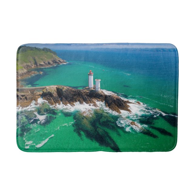 Lighthouses | Finistère Brest Bretagne Lighthouse Bath Mat (Front)