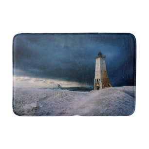 Lighthouses   Frankfort Lighthouse Lake Michigan Bath Mat
