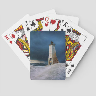 Lighthouses   Frankfort Lighthouse Lake Michigan Playing Cards