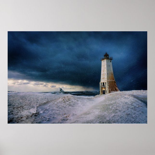 Lighthouses | Frankfort Lighthouse Lake Michigan Poster (Front)
