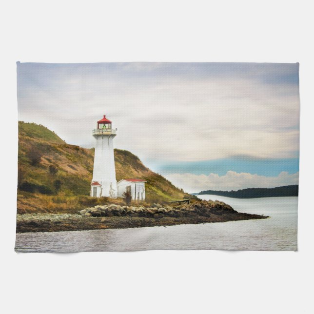 Lighthouses | Georges Island Lighthouse Tea Towel (Horizontal)