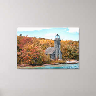 Lighthouses Grand Island East Channel Light Canvas Print