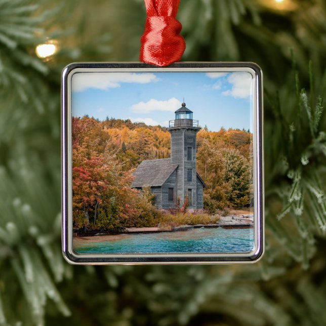 Lighthouses | Grand Island East Channel Light Metal Tree Decoration (Tree)