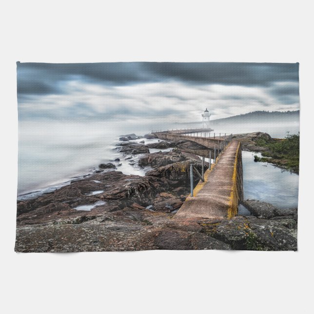 Lighthouses | Grand Marais Lighthouse Minnesota Tea Towel (Horizontal)