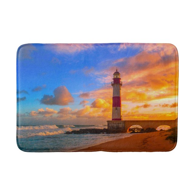 Lighthouses | Itapuã Brazil Lighthouse Bath Mat (Front)