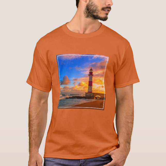 Lighthouses | Itapuã Brazil Lighthouse T-Shirt (Front)