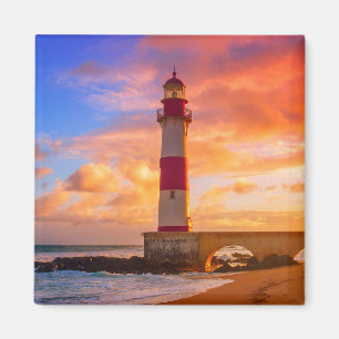 Lighthouses Itapuã Lighthouse Bahia Brazil Magnet