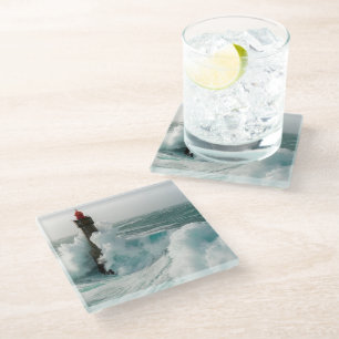 Lighthouses Jument Lighthouse Ouessant France Glass Coaster