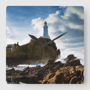 Lighthouses   La Corbière Channel Islands Square Wall Clock