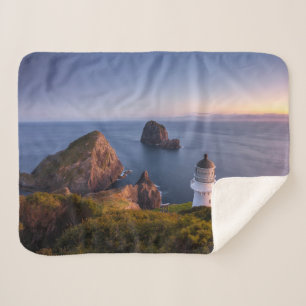 Lighthouses   Lighthouse Cape Brett New Zealand Sherpa Blanket