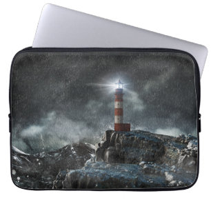 Lighthouses Lighthouse in the Storm Laptop Sleeve