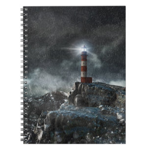 Lighthouses Lighthouse in the Storm Notebook