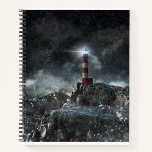 Lighthouses Lighthouse in the Storm Notebook