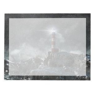 Lighthouses Lighthouse in the Storm Notepad