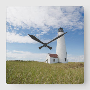Lighthouses Lighthouse Massachusetts Square Wall Clock