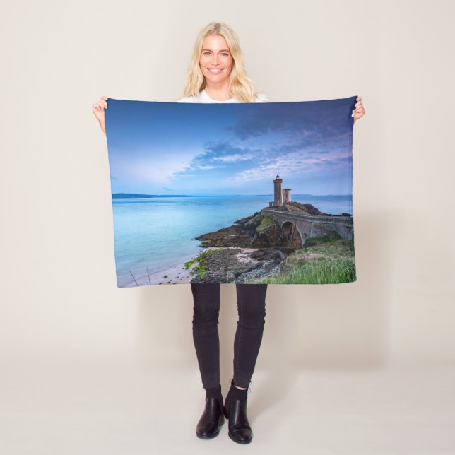 Lighthouses | Lighthouse Plouzané France Fleece Blanket (In Situ)