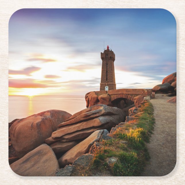 Lighthouses | Mean Ruz Lighthouse Square Paper Coaster (Front)
