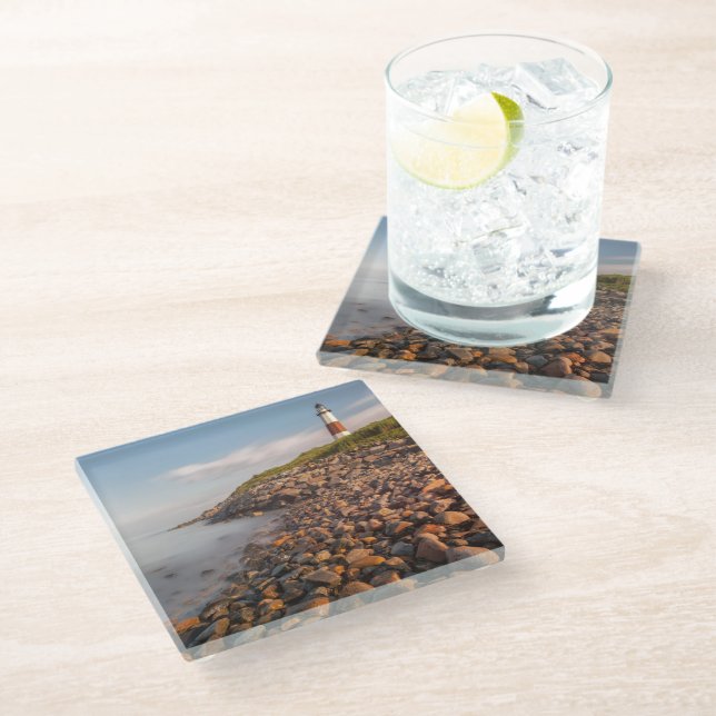 Lighthouses | Montauk Point Long Island Glass Coaster (Angled)