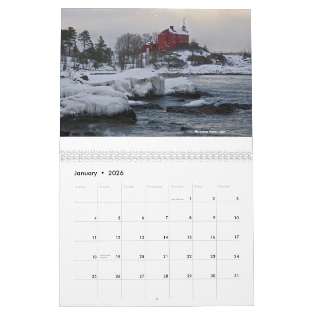 Lighthouses of Great Lakes Calendar (Jan 2026)
