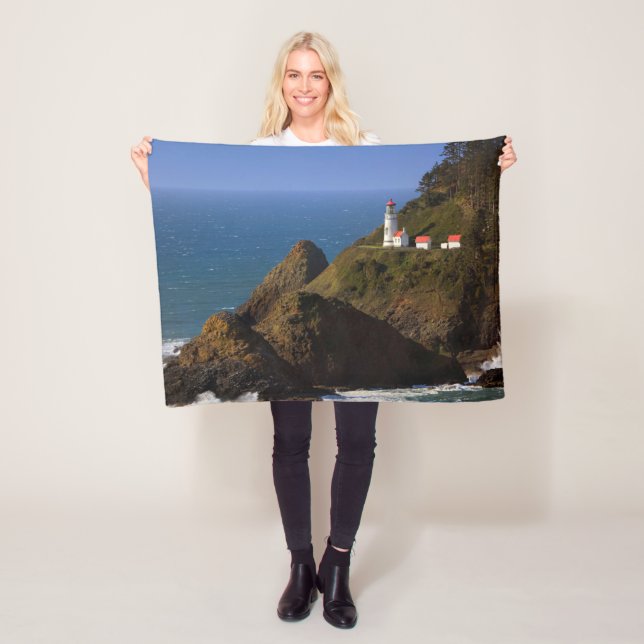 Lighthouses | Oregon Coast Lighthouse Fleece Blanket (In Situ)