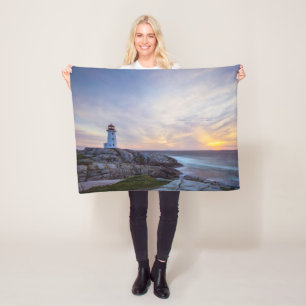 Lighthouses Peggy's Cove Lighthouse Nova Scotia Fleece Blanket