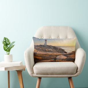 Lighthouses   Peggy's Cove Nova Scotia Lumbar Cushion