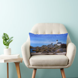 Lighthouses   Phare de Pontusval France Finistere Lumbar Cushion