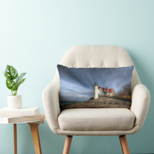 Lighthouses Point Betsie Lake Michigan Lumbar Cushion