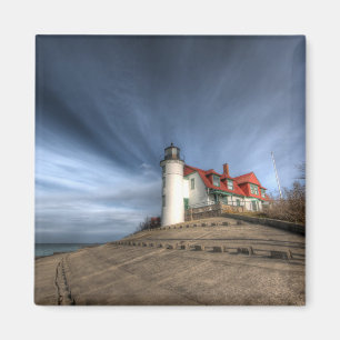 Lighthouses Point Betsie Lake Michigan Magnet