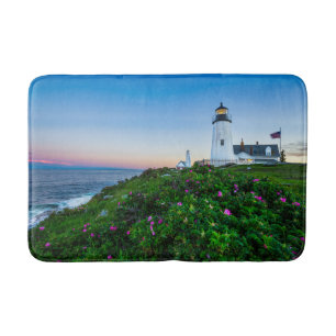 Lighthouses Point Lighthouse Bristol Maine Bath Mat