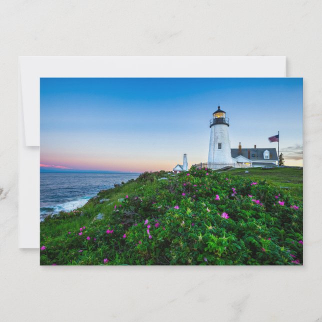 Lighthouses | Point Lighthouse Bristol  Maine Thank You Card (Front)