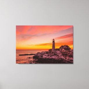 Lighthouses    Portland Head Cape Elizabeth Maine Canvas Print