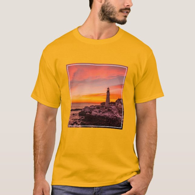 Lighthouses |  Portland Head Cape Elizabeth Maine T-Shirt (Front)