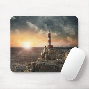 Lighthouses Red & White Lighthouse Mouse Pad