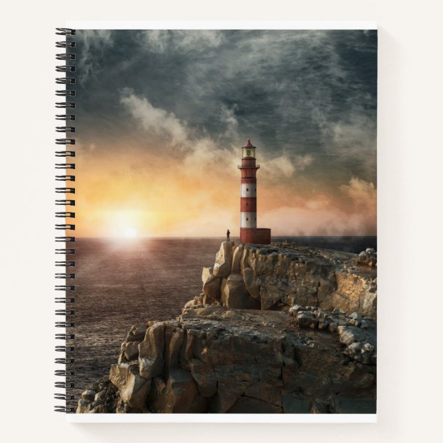 Lighthouses | Red & White Lighthouse Notebook (Front)