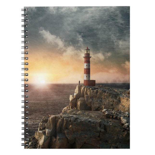 Lighthouses | Red & White Lighthouse Notebook (Front)