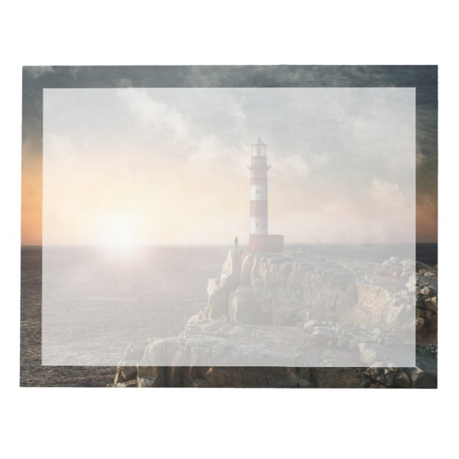 Lighthouses | Red & White Lighthouse Notepad (Front)