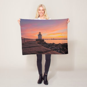 Lighthouses South Portland, Maine Fleece Blanket