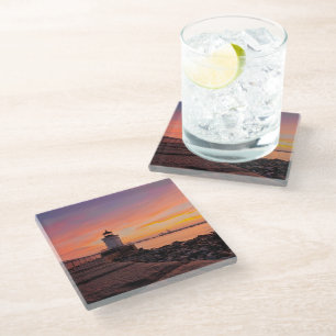 Lighthouses South Portland, Maine Glass Coaster