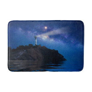 Lighthouses   Starry Night Lighthouse Bath Mat