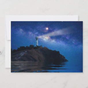 Lighthouses Starry Night Lighthouse Thank You Card