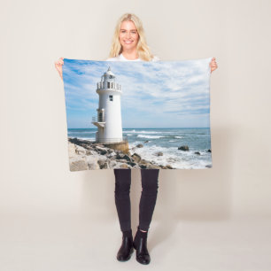 Lighthouses Toyohashi City Lighthouse Fleece Blanket